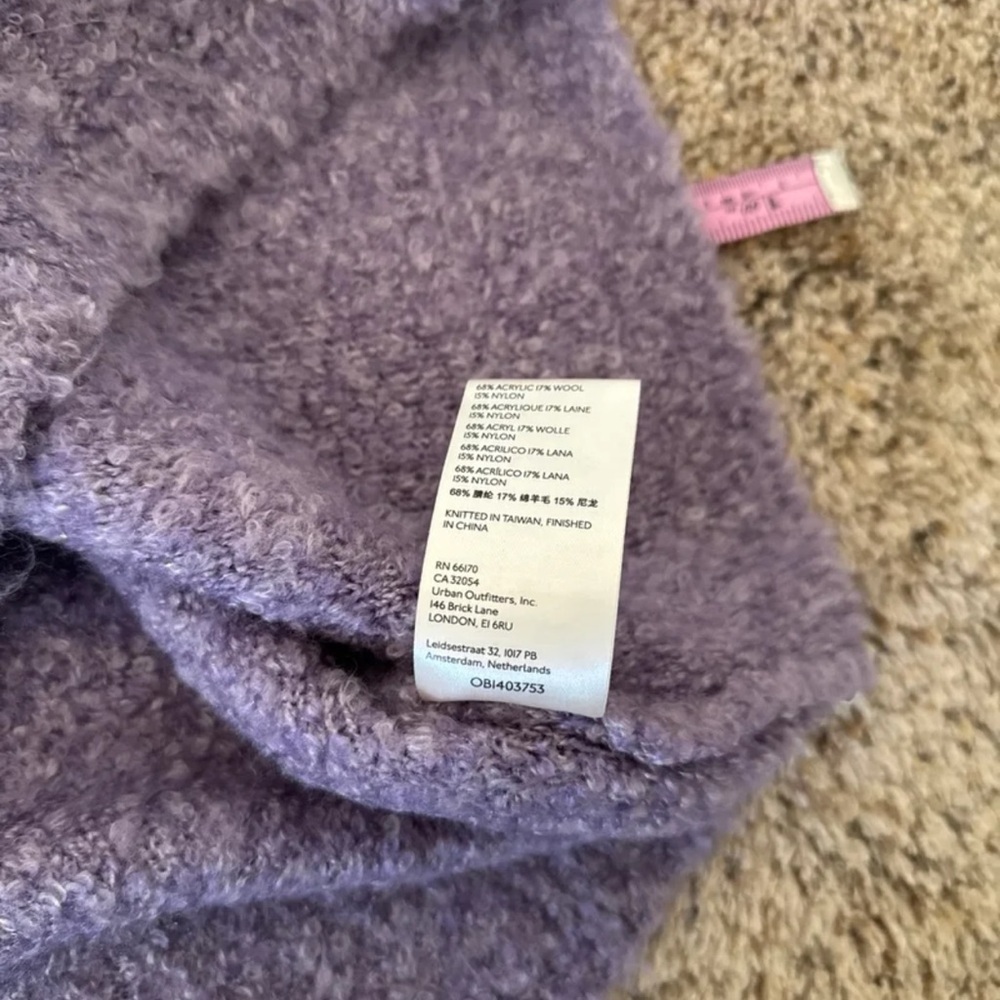 Free People Margot Violet Lily Combo Plush Knit Vest Women's Size Large - Picture 12 of 12